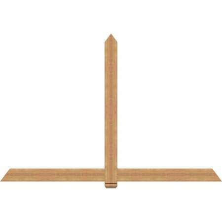 Ekena Millwork Eugene Smooth Timber Gable Bracket, Western Red Cedar, 96"W x 64"H x 1 1/2"D x 5 1/2"F, 16/12 Pitch GBW096X64X0206EUG00SWR